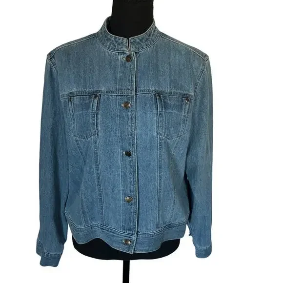Crazy Horse (LP) Denim Jacket Clean Lines Women's Petite Large - Picture 12 of 15